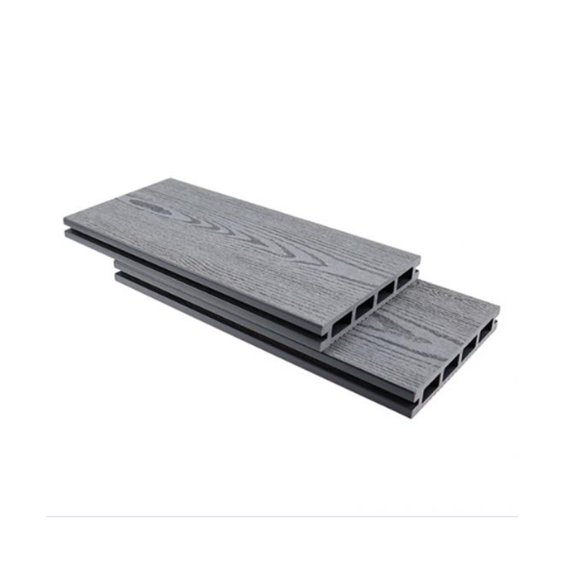 SRL-DEK 146*23mm kayu-bijirin selesai papan dek komposit berongga kelabu