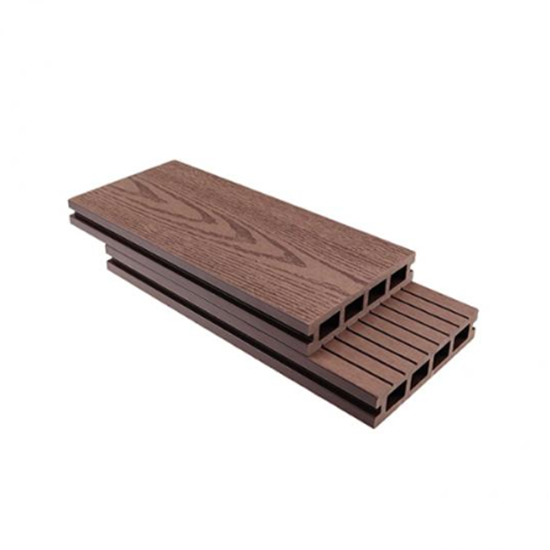 SRL-DEK 140*23mm slip-tahan kitar semula WPC Hollow Decking untuk Teres Luar